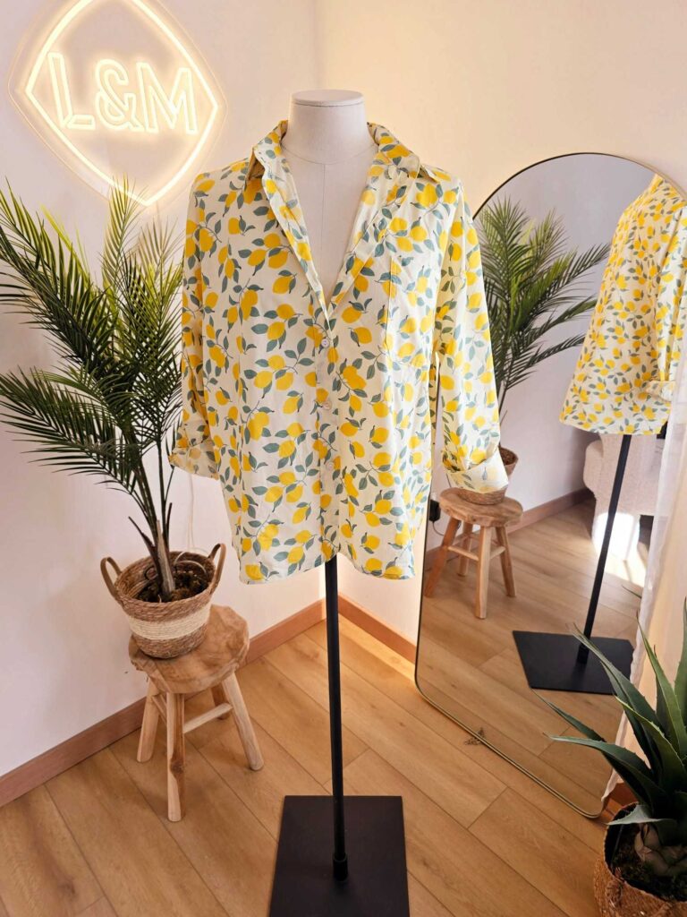 Chemisier coton imprimés citrons