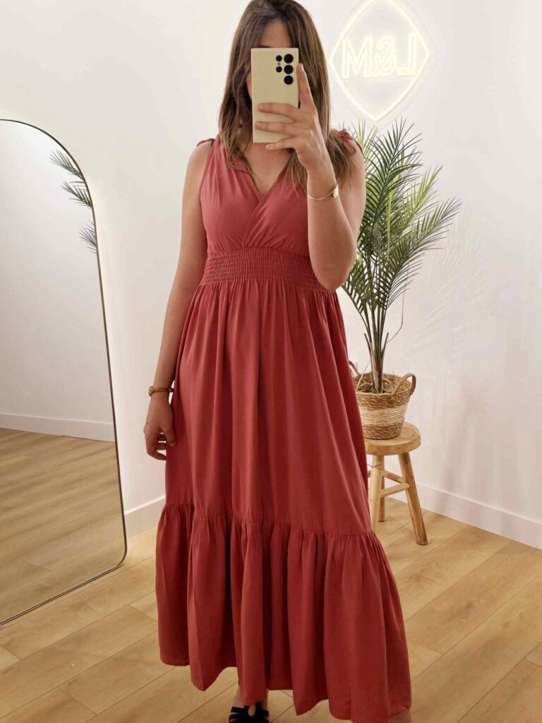 Robe longue fluide unie