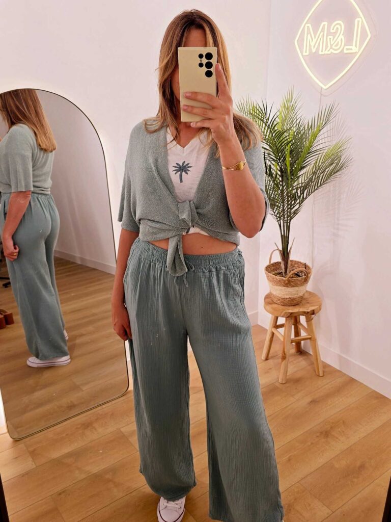 Gilet lurex manches courtes