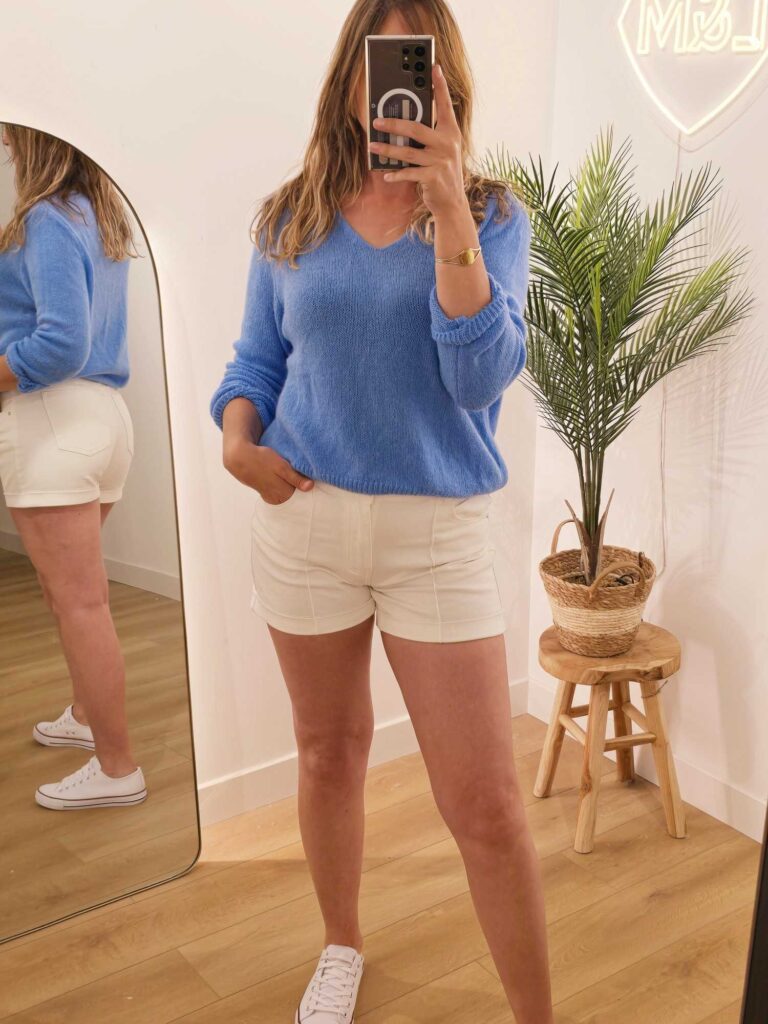 Pull col V mix alpaga