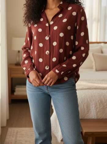 Chemise fluide à pois