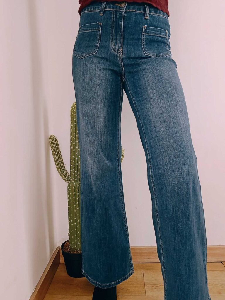 Jeans wide poches carrées
