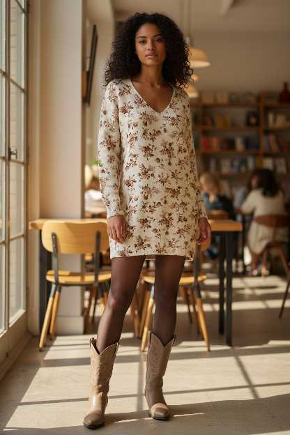 Robe pull fleurs lurex