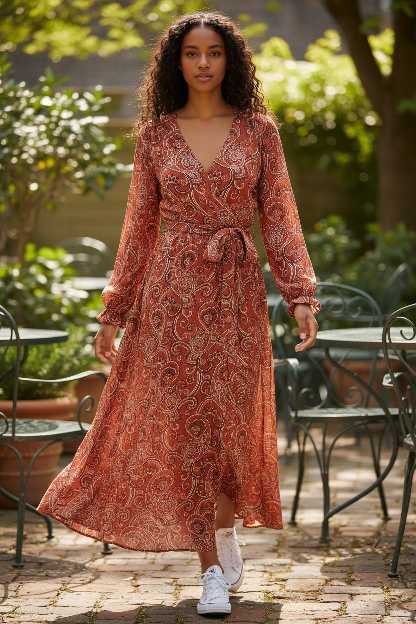 Robe longue imprimé cachemire