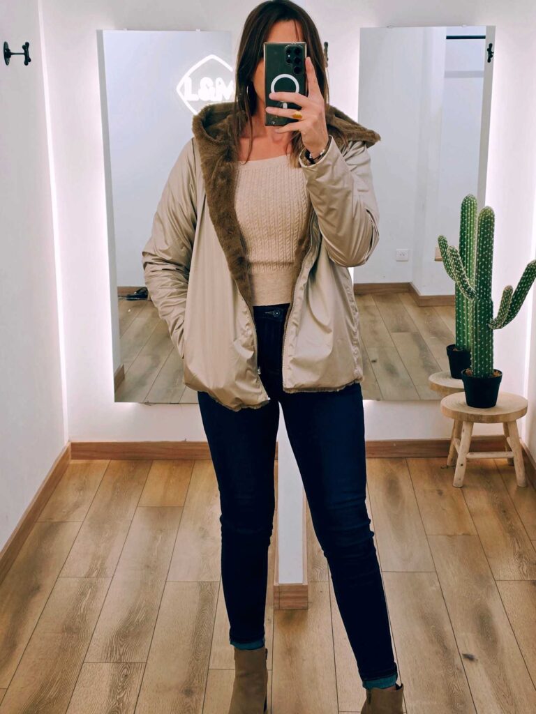 Parka fausse fourrure réversible