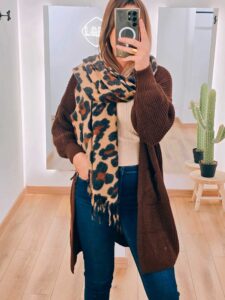 Gilet-echarpe-leopard-femme-letm Sélection mode femme L&M
