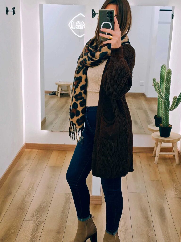 Gilet mi-long maille