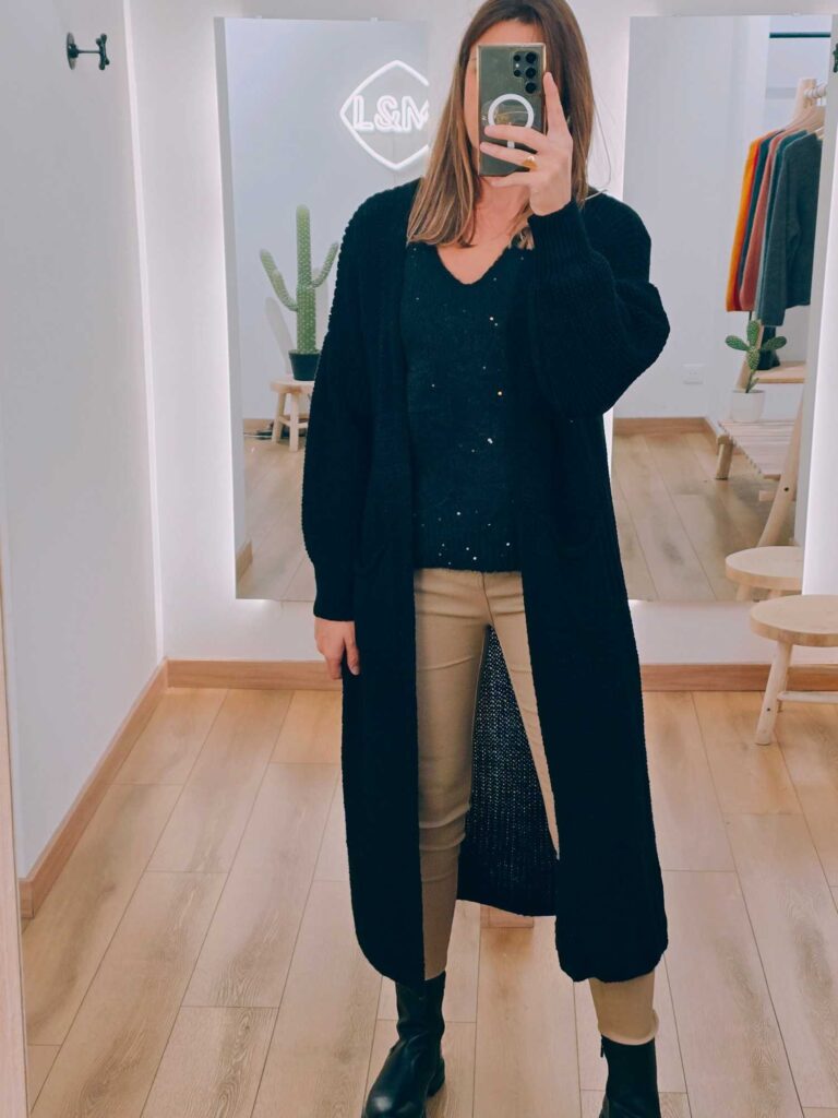 Gilet long grosse maille