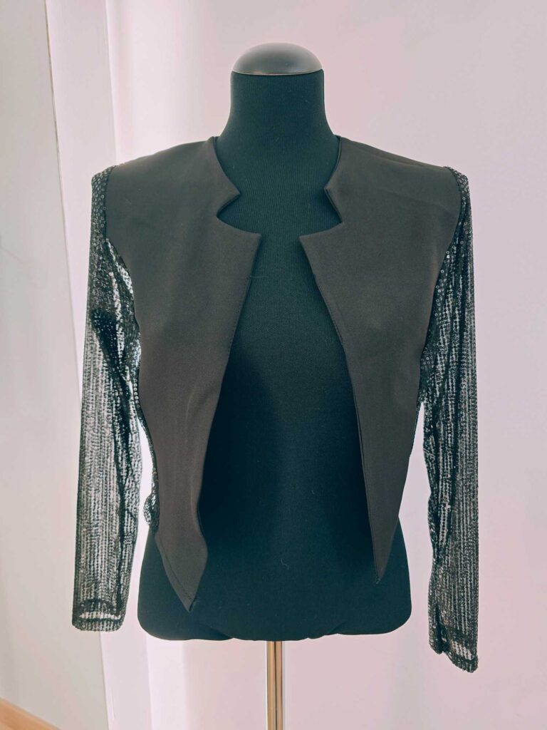 Blazer manches sequins court