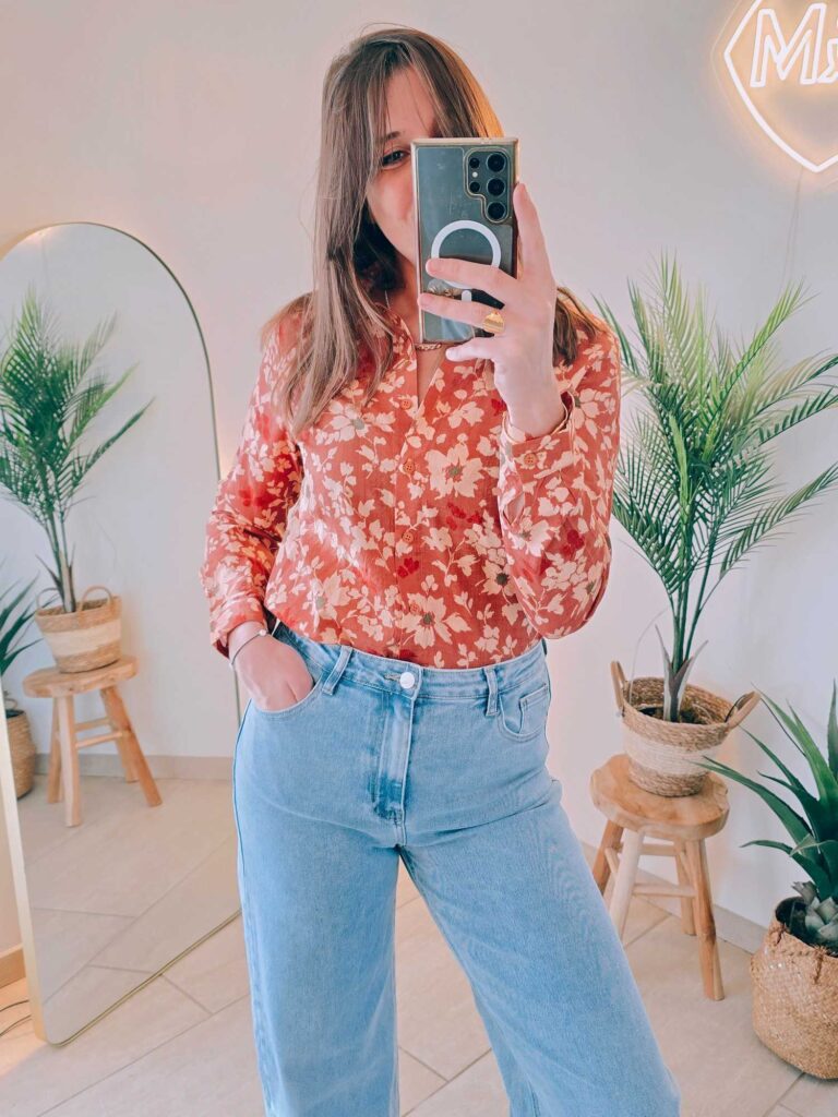 Chemisier viscose fleuri