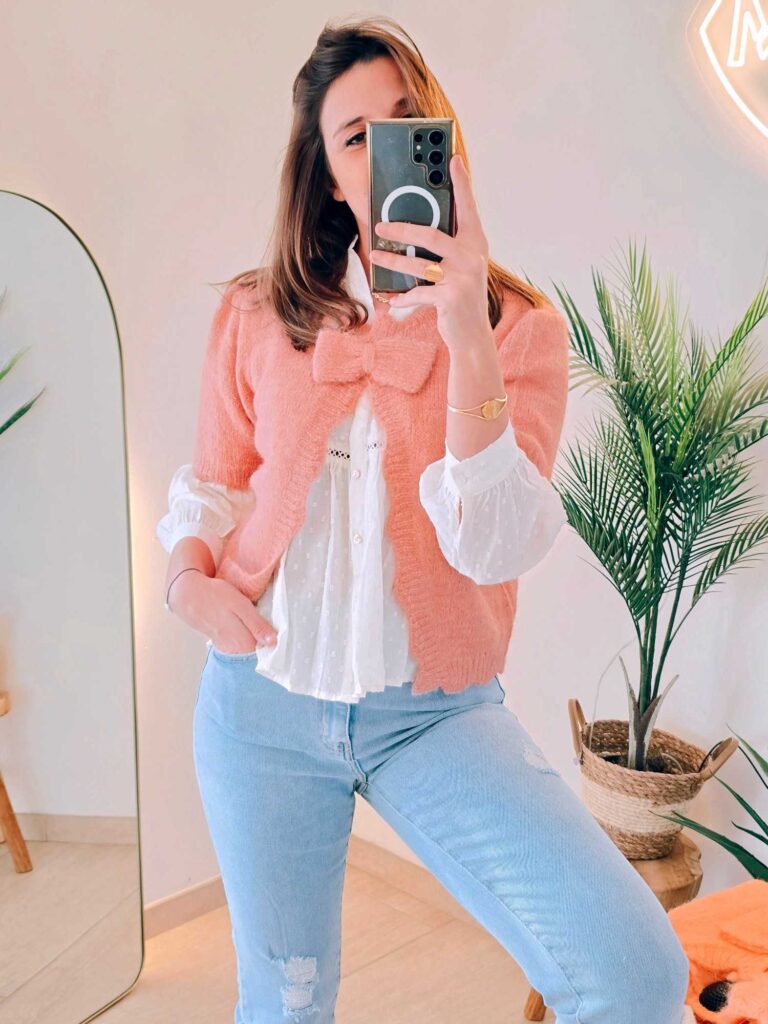 Gilet manches courtes noeud