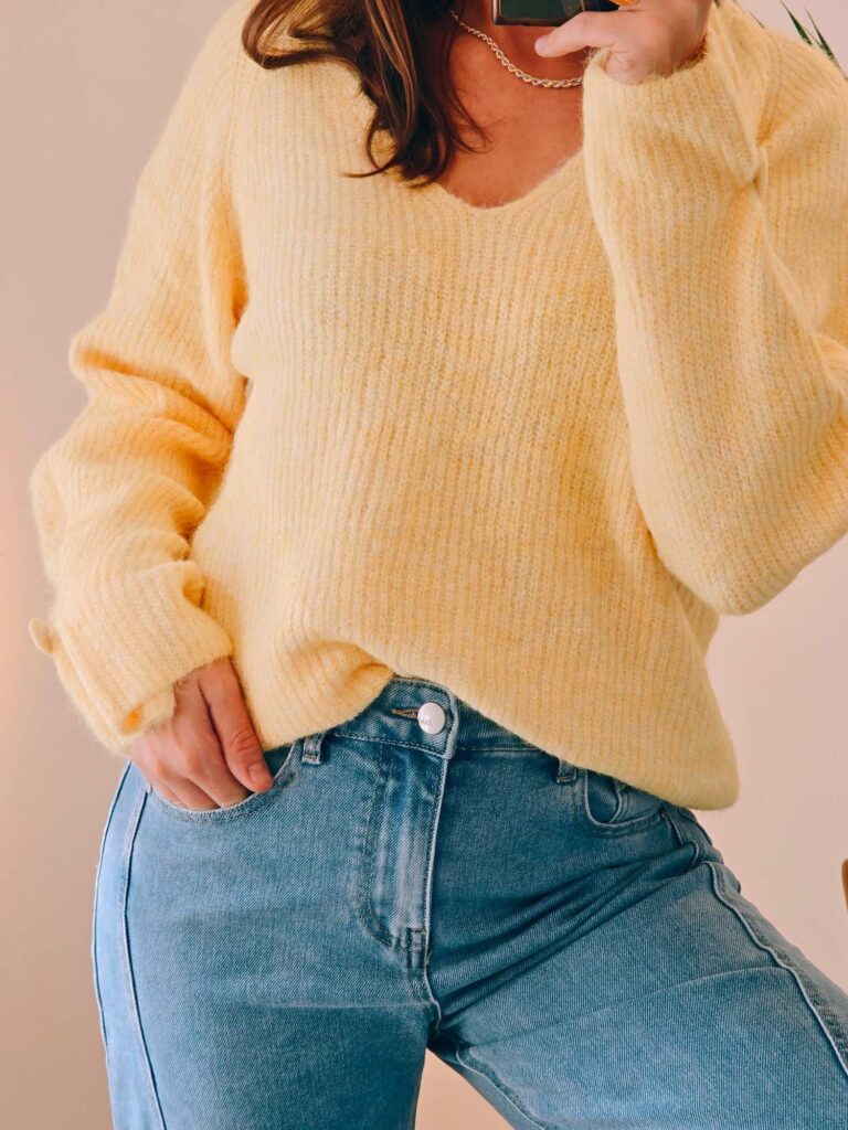 Pull 1 bouton manches