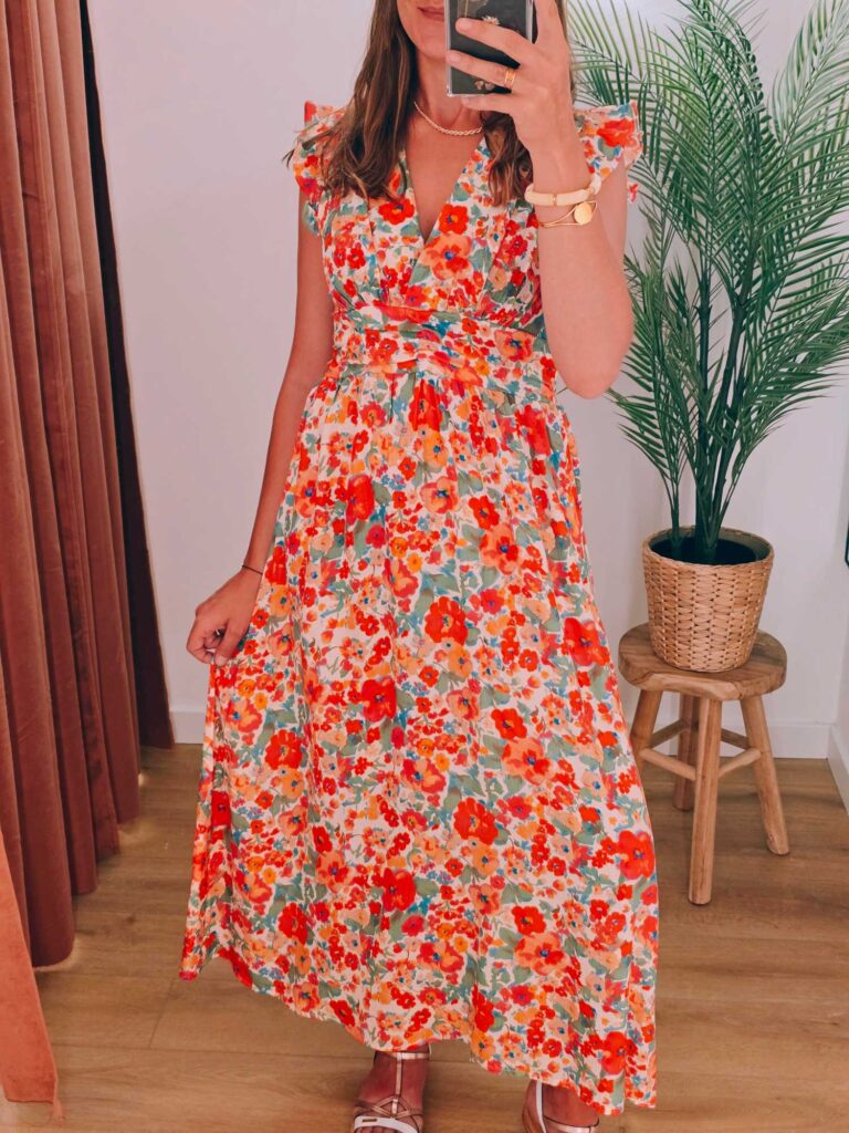 Robe longue fleurie