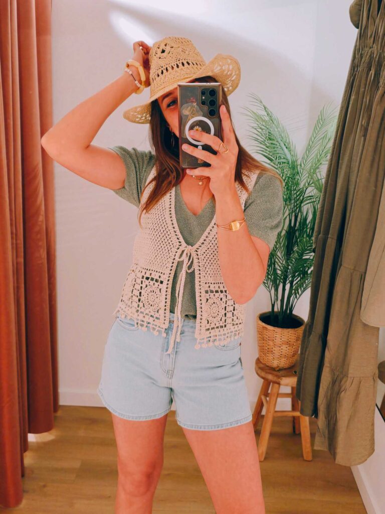 Tee-shirt sans manches lurex