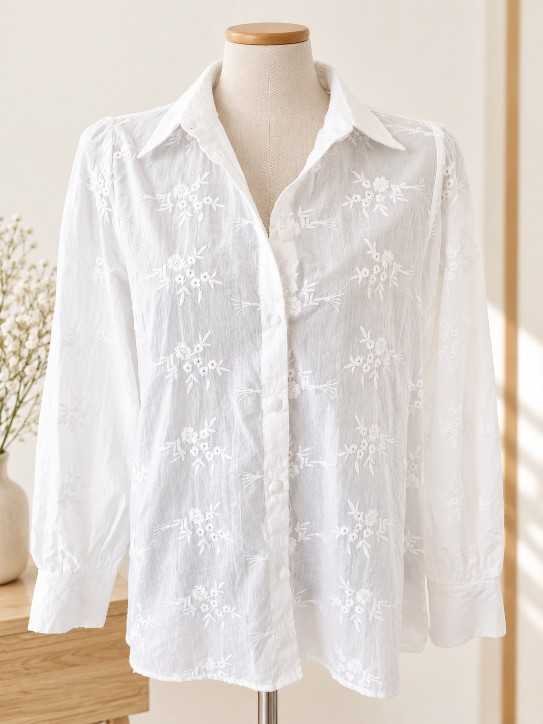 Chemise Brodée Fleurie