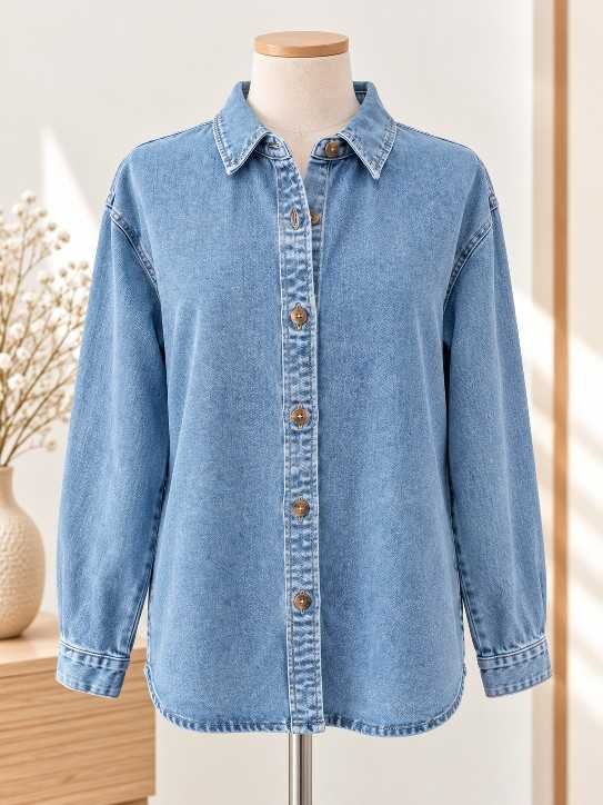 Chemise jean coupe droite