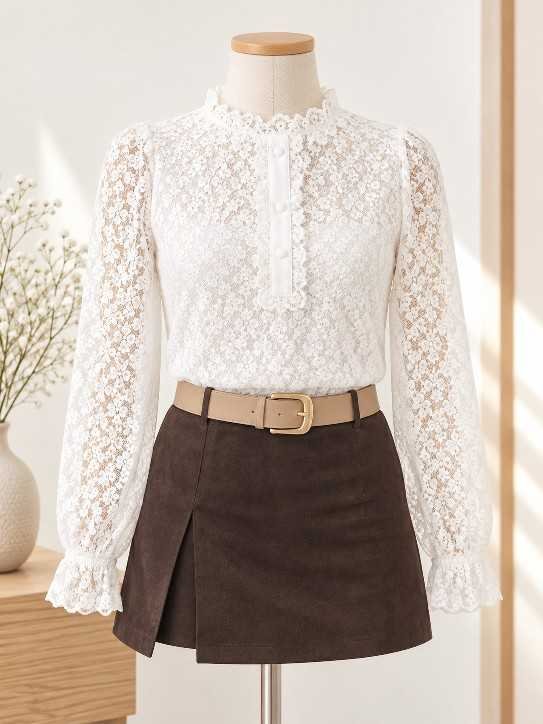 Jupe-short apect suedine
