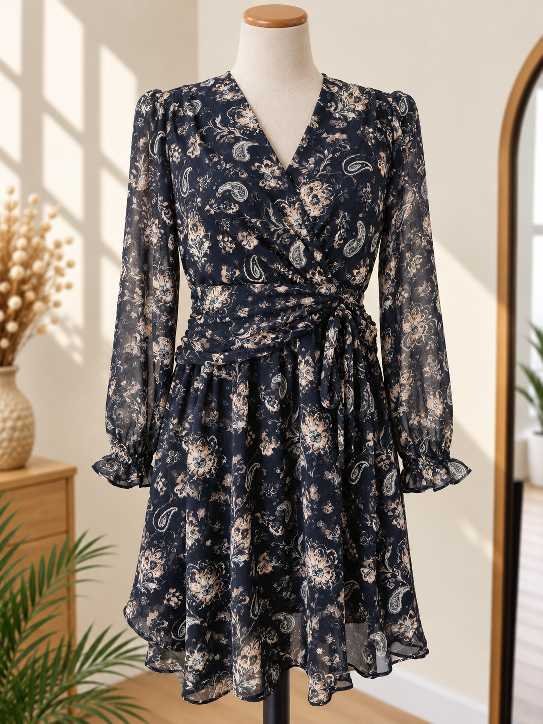 Robe Portefeuille Fleurie