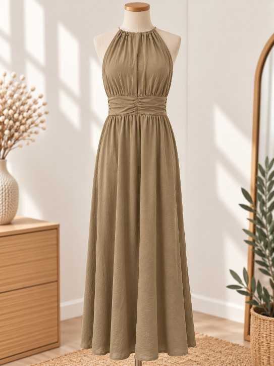 Robe longue dos noué
