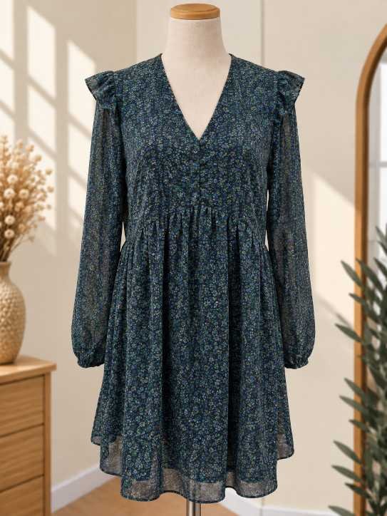 Robe Fleurie Volantée